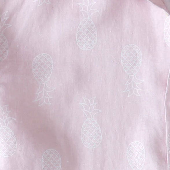 Men's Regular Fit Long Sleeve 100% Linen Shirt - Pineapples