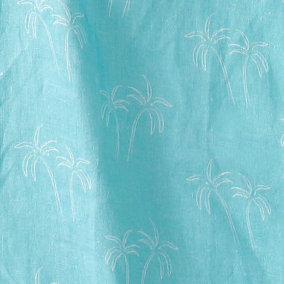 Men's Regular Fit Long Sleeve 100% Linen Shirt - Palm Trees