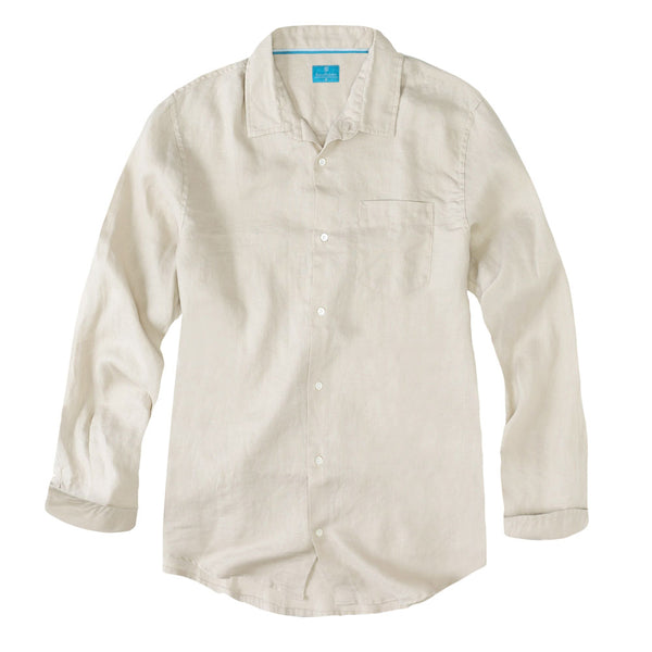 Men's Regular Fit Long Sleeve 100% Linen Shirt – BourhaanUSA