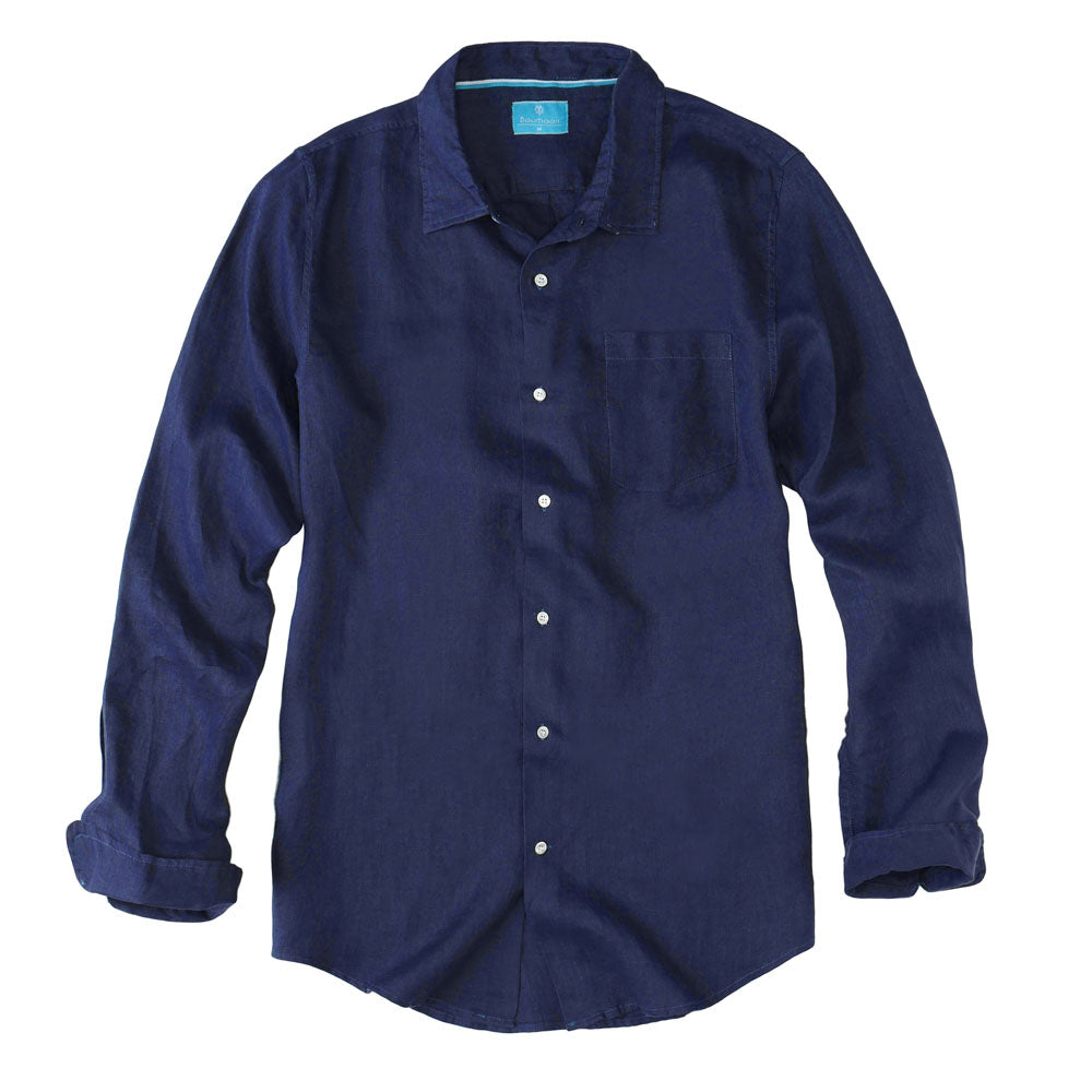 Men's Regular Fit Long Sleeve 100% Linen Shirt – BourhaanUSA